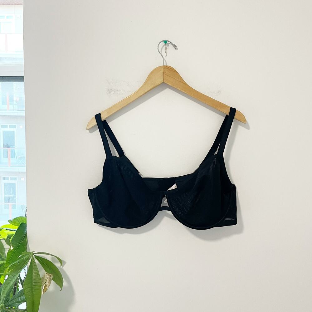 Auden Black Unlined Demi Coverage Underwire Bra Size 44C